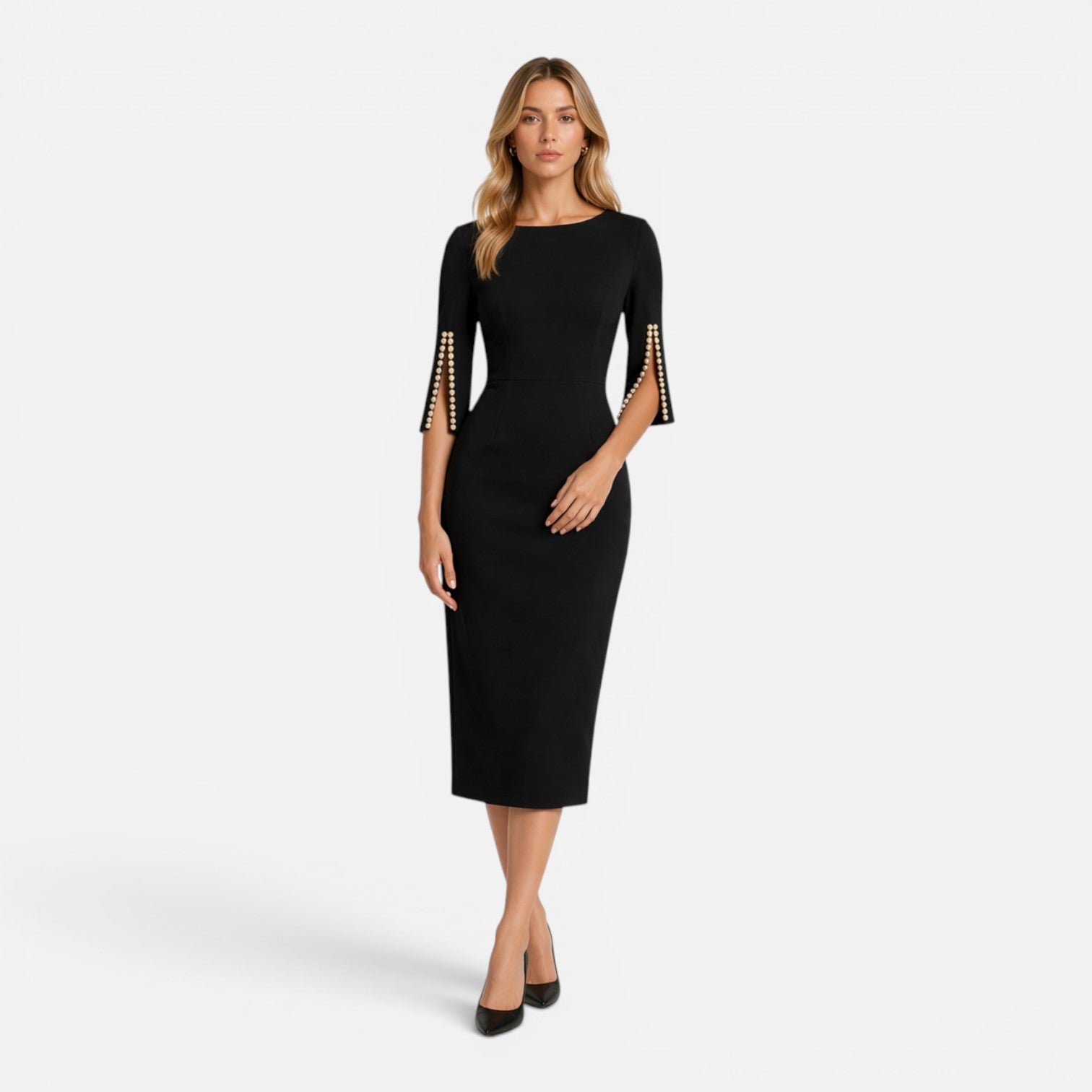 Maison Straver | Women’s Midi Sheath Dress Slim Fit Elegant Formal Wear