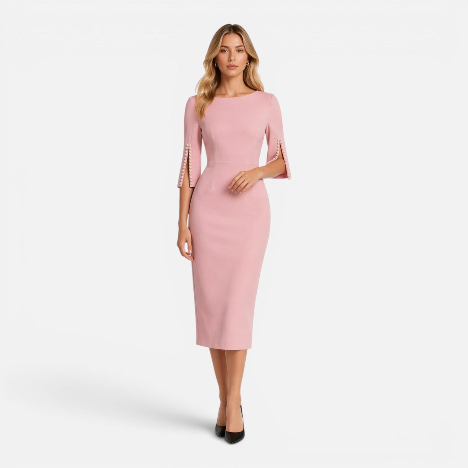 Maison Straver | Women’s Midi Sheath Dress Slim Fit Elegant Formal Wear