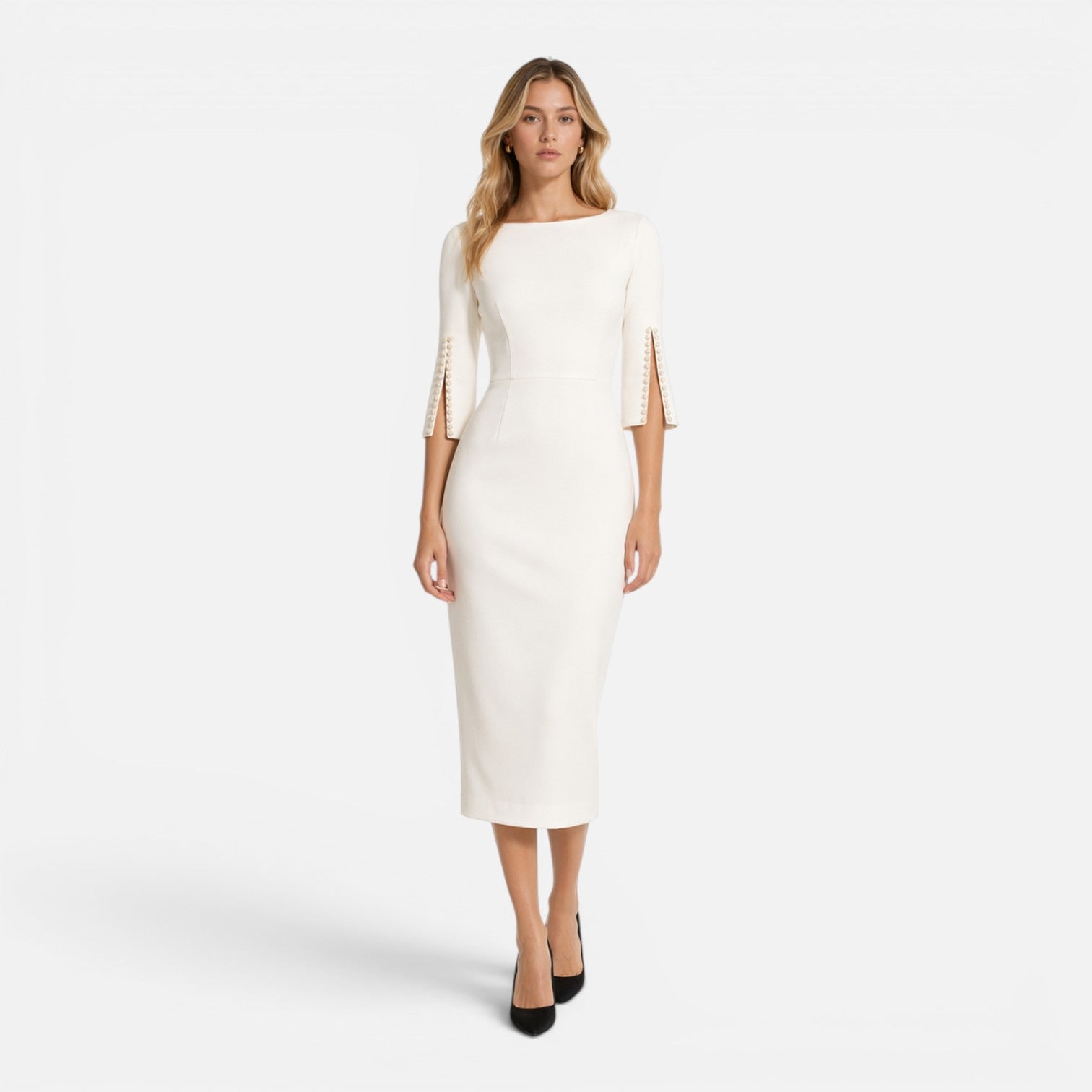 Maison Straver | Women’s Midi Sheath Dress Slim Fit Elegant Formal Wear