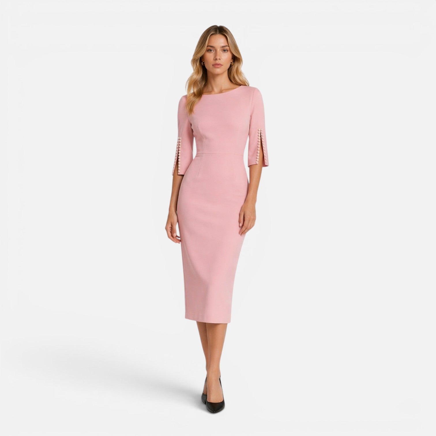 Maison Straver | Women’s Midi Sheath Dress Slim Fit Elegant Formal Wear