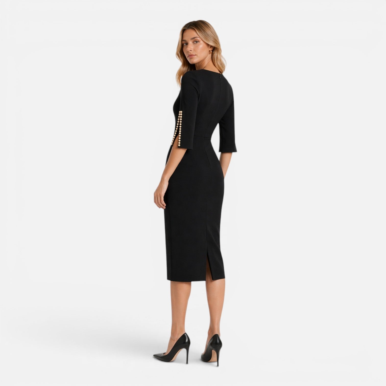 Maison Straver | Women’s Midi Sheath Dress Slim Fit Elegant Formal Wear