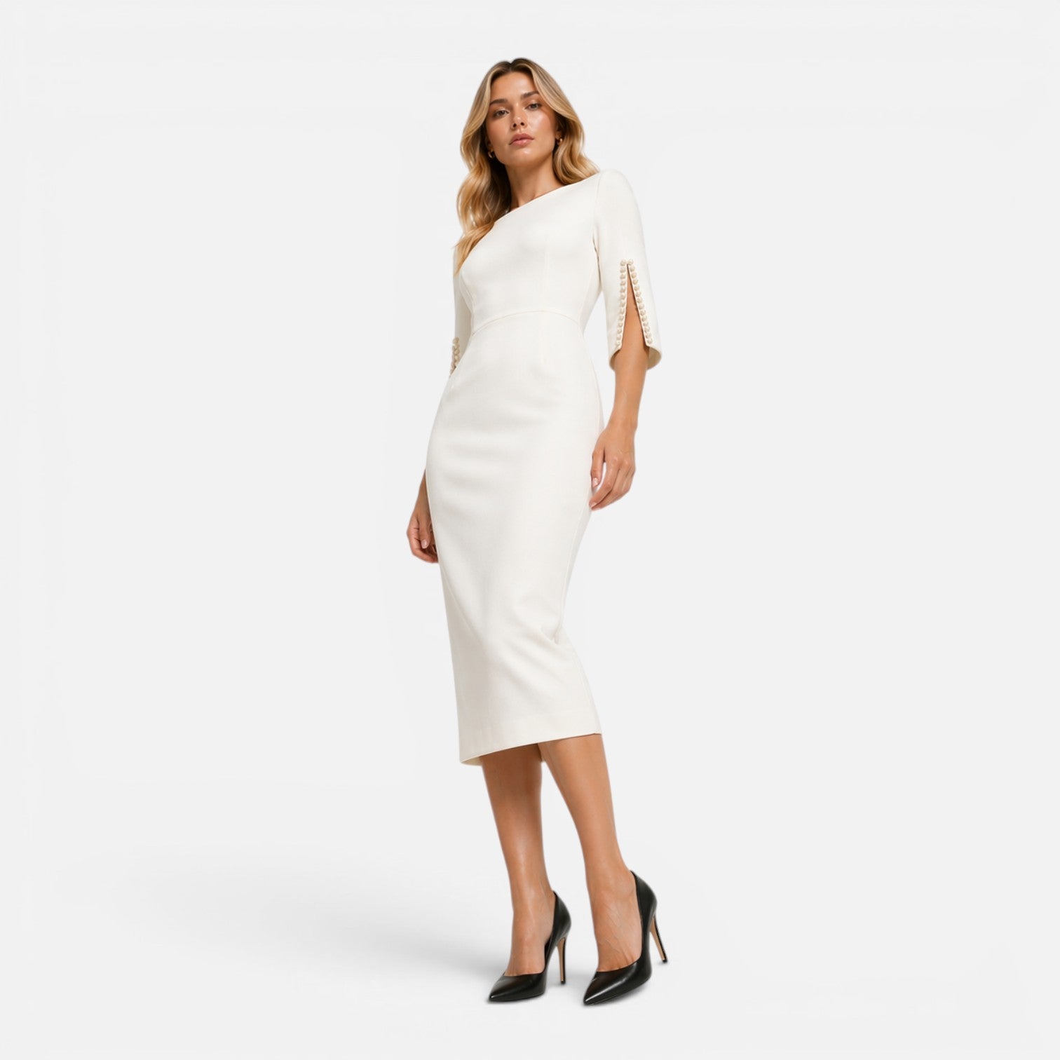 Maison Straver | Women’s Midi Sheath Dress Slim Fit Elegant Formal Wear