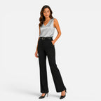 Maison Straver | Women’s Satin Blouse Sleeveless V Neck Silky Top