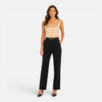 Maison Straver | Women’s Satin Blouse Sleeveless V Neck Silky Top