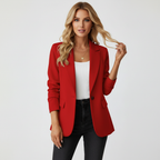 Women's Tailored Single-Breasted Blazer Jacket