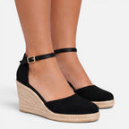 Maison Straver | Women’s Wedge Sandals Closed Toe Ankle Strap Comfortable Fit