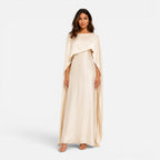 Women's Elegant Cape Sleeve Maxi Dress Formal Evening Gown