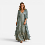 Women's Embroidered Maxi Dress and Chiffon Jacket Set