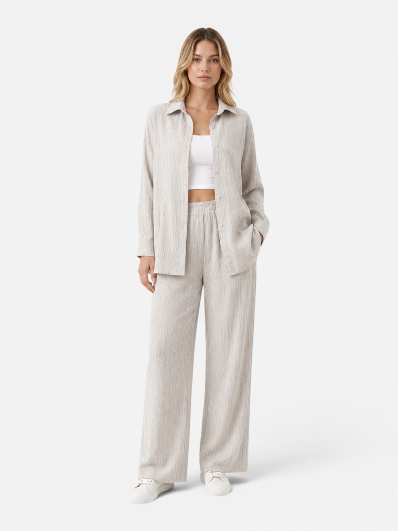 Women's Matching Two Piece Set – Wide Leg Lounge Outfit
