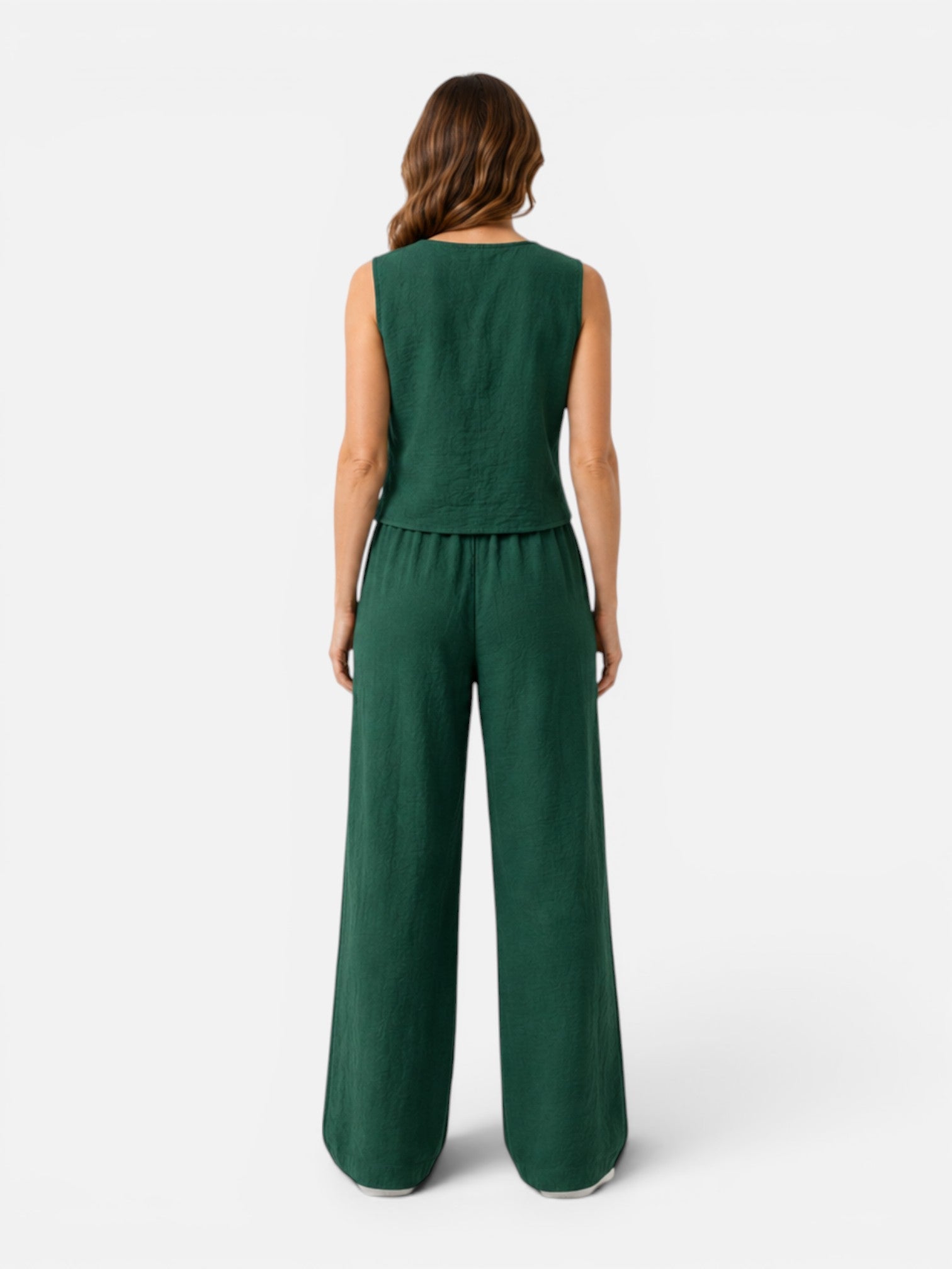 Women's Sleeveless Two Piece Set – Wide Leg Trouser Co-Ord