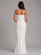 Women's Corset Maxi Dress Strapless Ruched Evening Gown