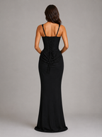 Women's Corset Maxi Dress Strapless Ruched Evening Gown