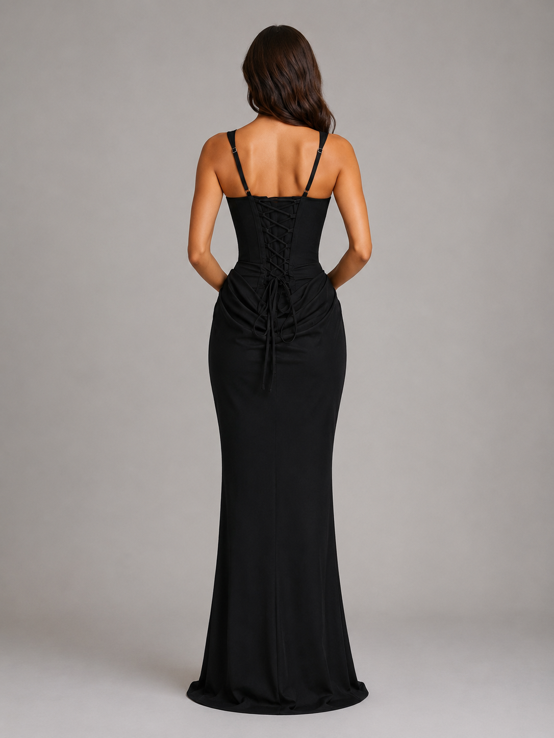 Women's Corset Maxi Dress Strapless Ruched Evening Gown