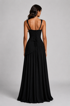 Women's One Shoulder Maxi Dress High Side Slit Elegant Fit