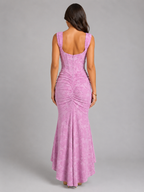 Women’s Floral Corset Maxi Dress – Wedding Guest Dress