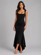Women’s Floral Corset Maxi Dress – Wedding Guest Dress