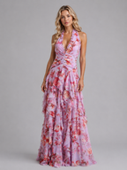 Women’s Floral Halter Maxi Dress