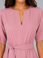 Women's Wide Leg Jumpsuit with Tie Waist – Casual Everyday One-Piece