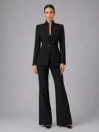 Women's Two-Piece Blazer and Wide Leg Trouser Set