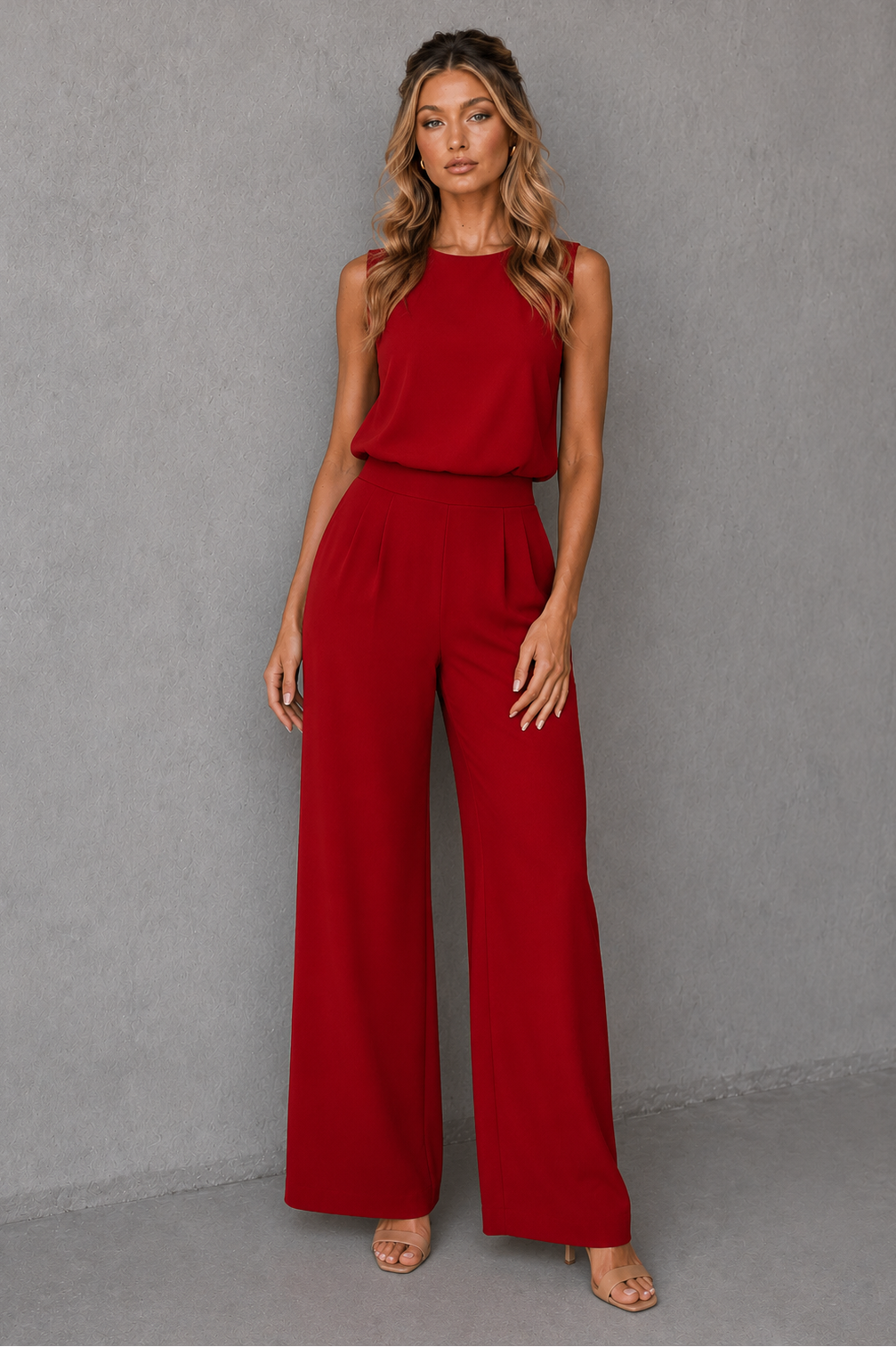 Women's Sleeveless Wide Leg Jumpsuit Casual Fit