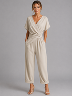 Women’s Wrap Front Two Piece Set – Relaxed Summer Fit