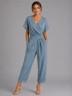 Women’s Wrap Front Two Piece Set – Relaxed Summer Fit