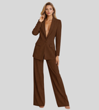 Women's Business Blazer & Wide Leg Trouser Suit Set