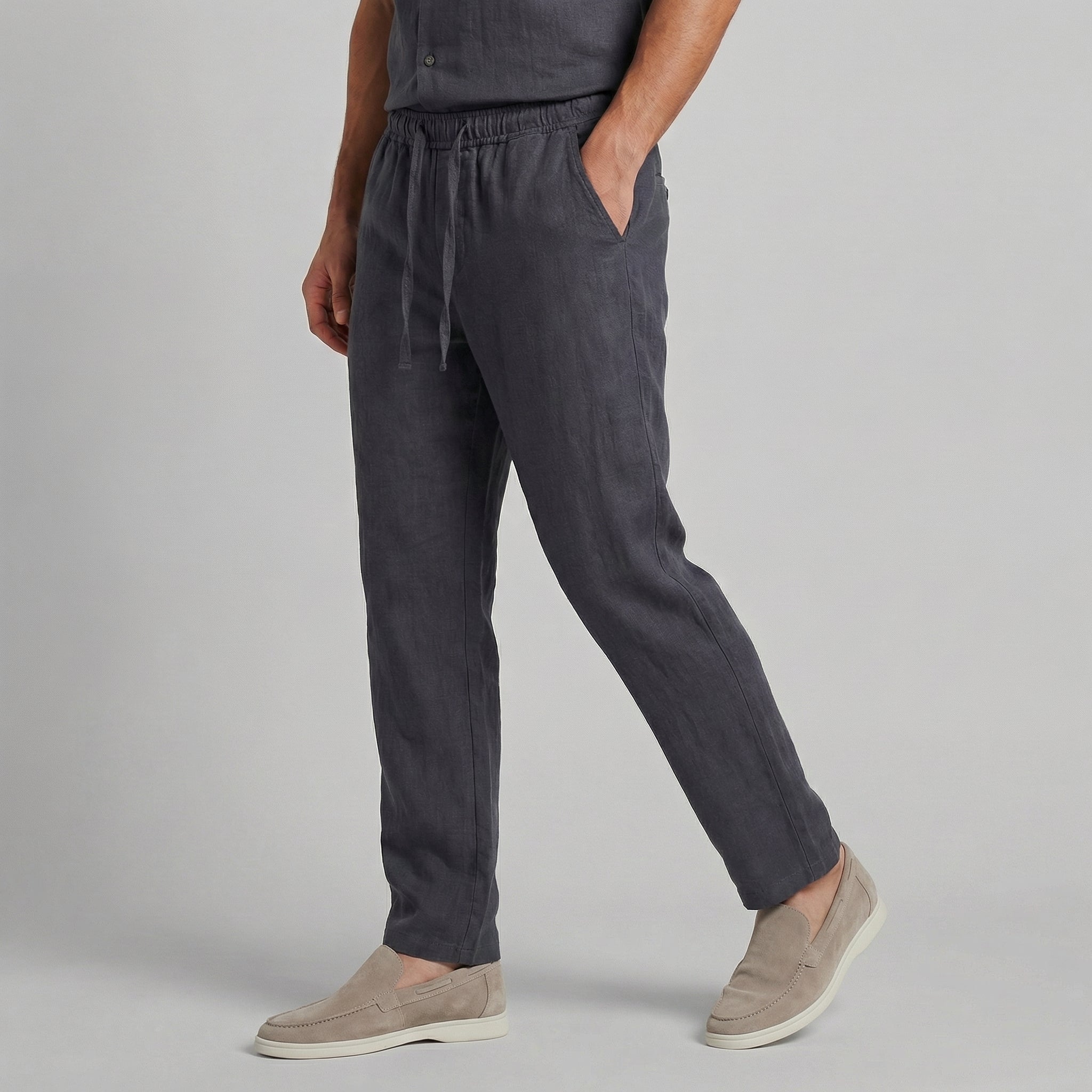 Men's Wide Leg Trousers – Relaxed Fit Lightweight Summer Pants