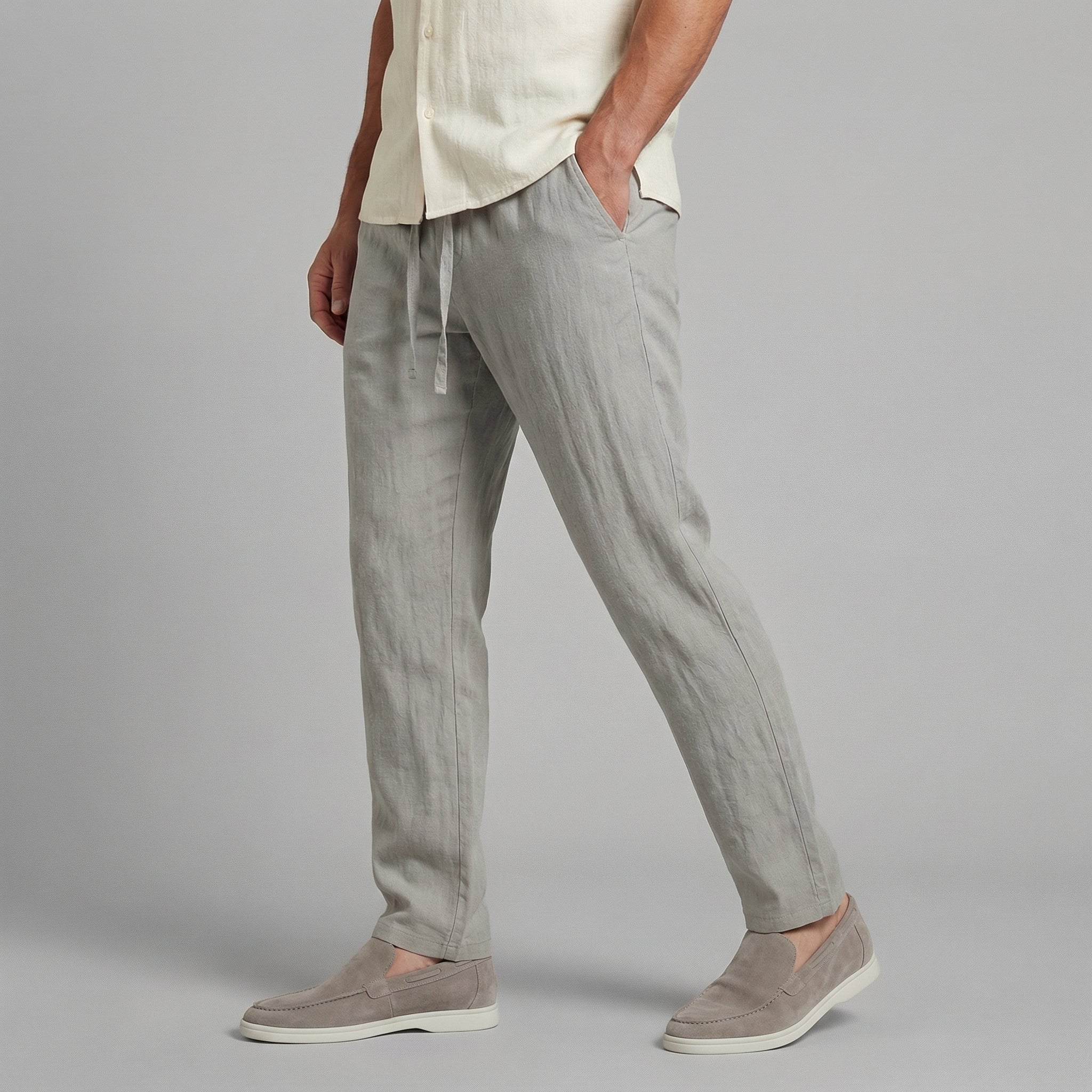 Men's Wide Leg Trousers – Relaxed Fit Lightweight Summer Pants