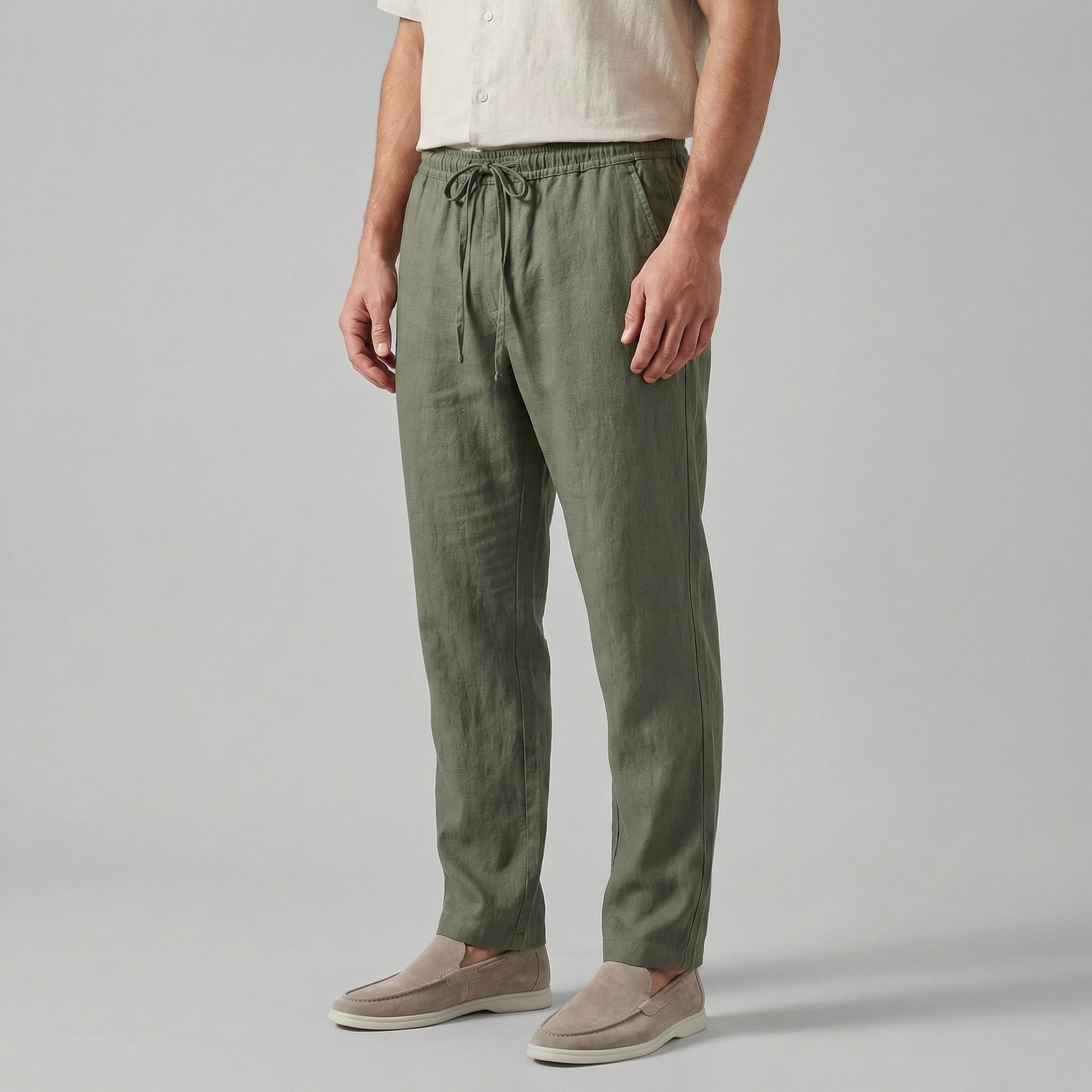 Men's Wide Leg Trousers – Relaxed Fit Lightweight Summer Pants