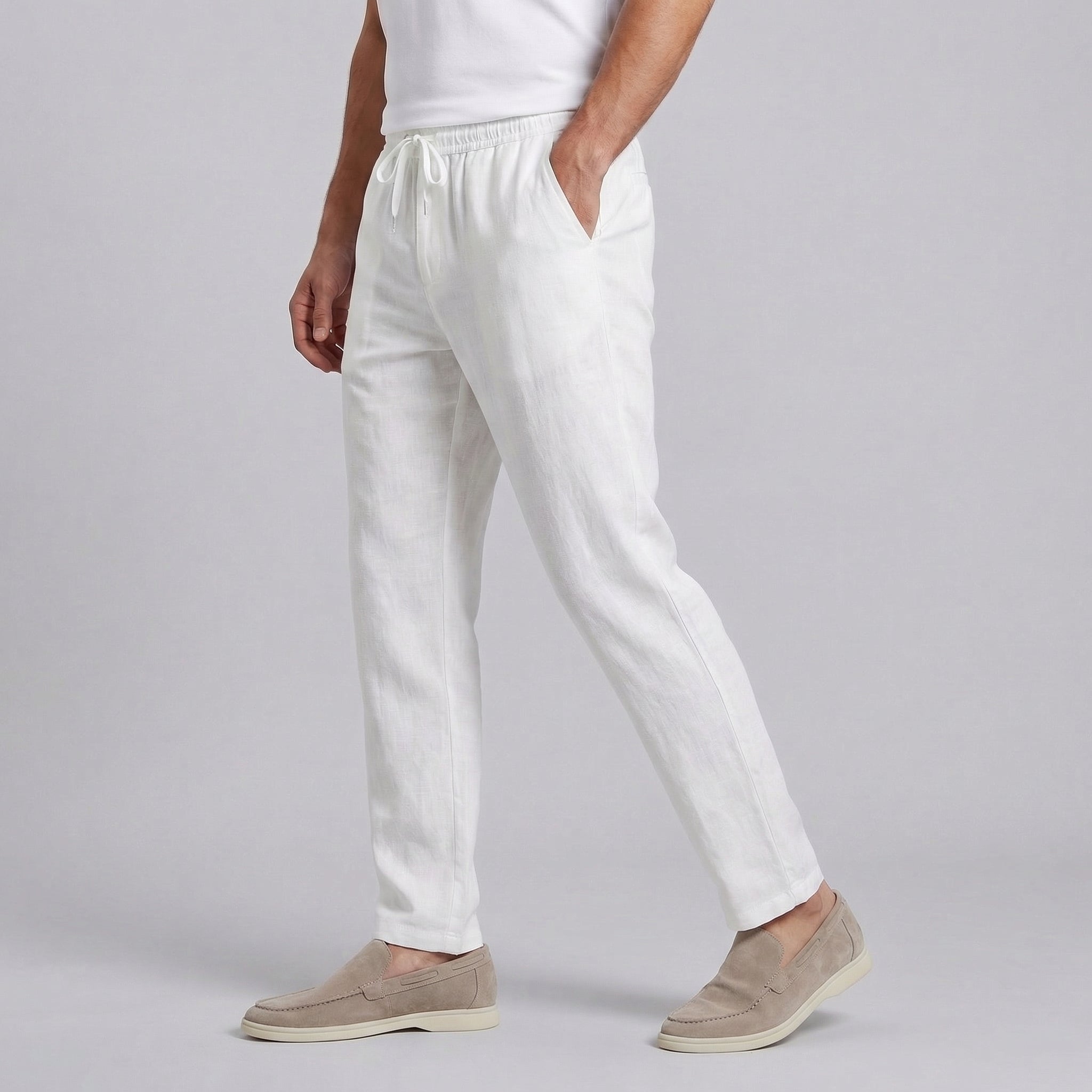 Men's Wide Leg Trousers – Relaxed Fit Lightweight Summer Pants