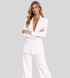 Women's Business Blazer & Wide Leg Trouser Suit Set