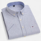 Men's Oxford Cotton Short Sleeve Button-Up Shirt