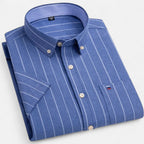 Men's Oxford Cotton Short Sleeve Button-Up Shirt