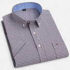 Men's Oxford Cotton Short Sleeve Button-Up Shirt