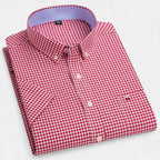 Men's Oxford Cotton Short Sleeve Button-Up Shirt
