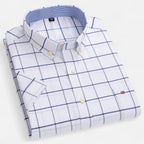 Men's Oxford Cotton Short Sleeve Button-Up Shirt