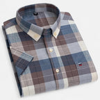 Men's Oxford Cotton Short Sleeve Button-Up Shirt