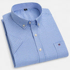 Men's Oxford Cotton Short Sleeve Button-Up Shirt
