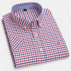 Men's Oxford Cotton Short Sleeve Button-Up Shirt