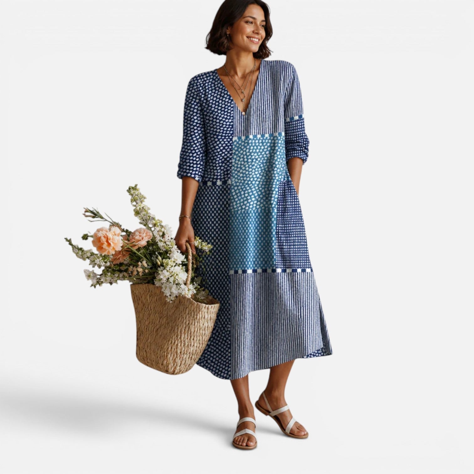 Women's Boho Midi Dress Casual Summer Dress