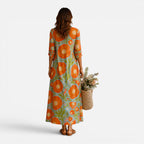 Women's Floral Boho Maxi Dress V-Neck Relaxed Summer Fit
