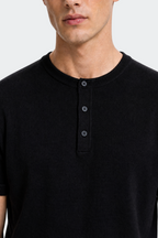 Men's Short Sleeve Henley T-Shirt – Casual Slim Fit