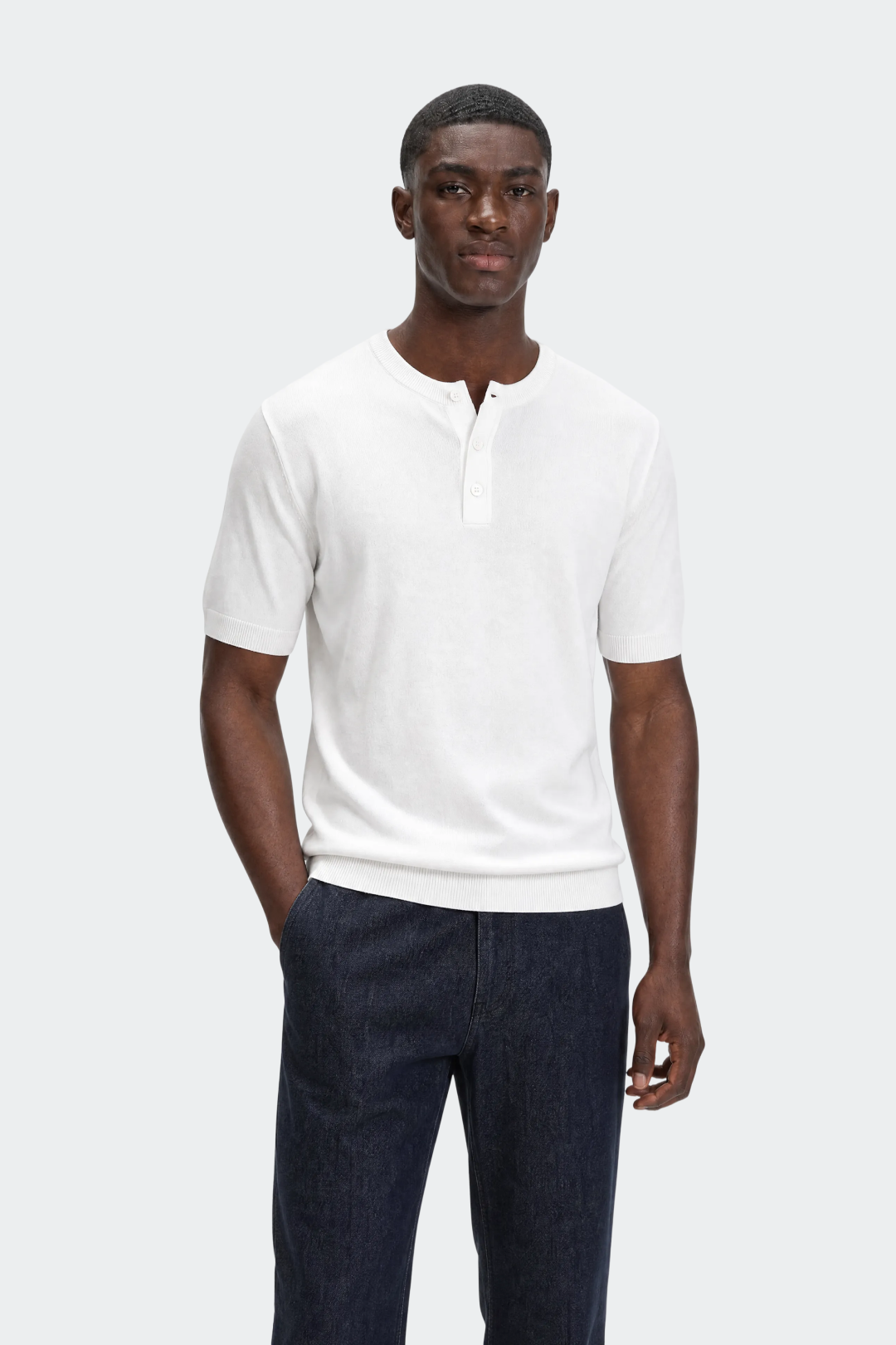 Men's Short Sleeve Henley T-Shirt – Casual Slim Fit
