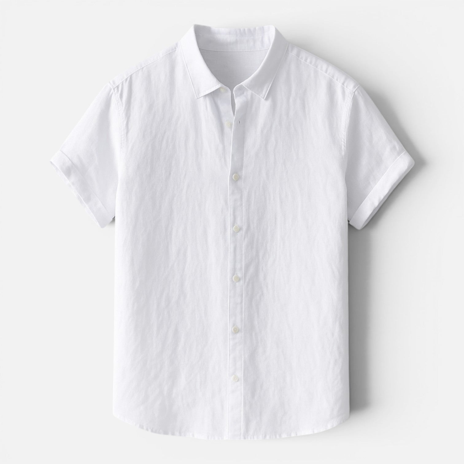 Men's Linen Short Sleeve Shirt Lightweight Breathable Button Up