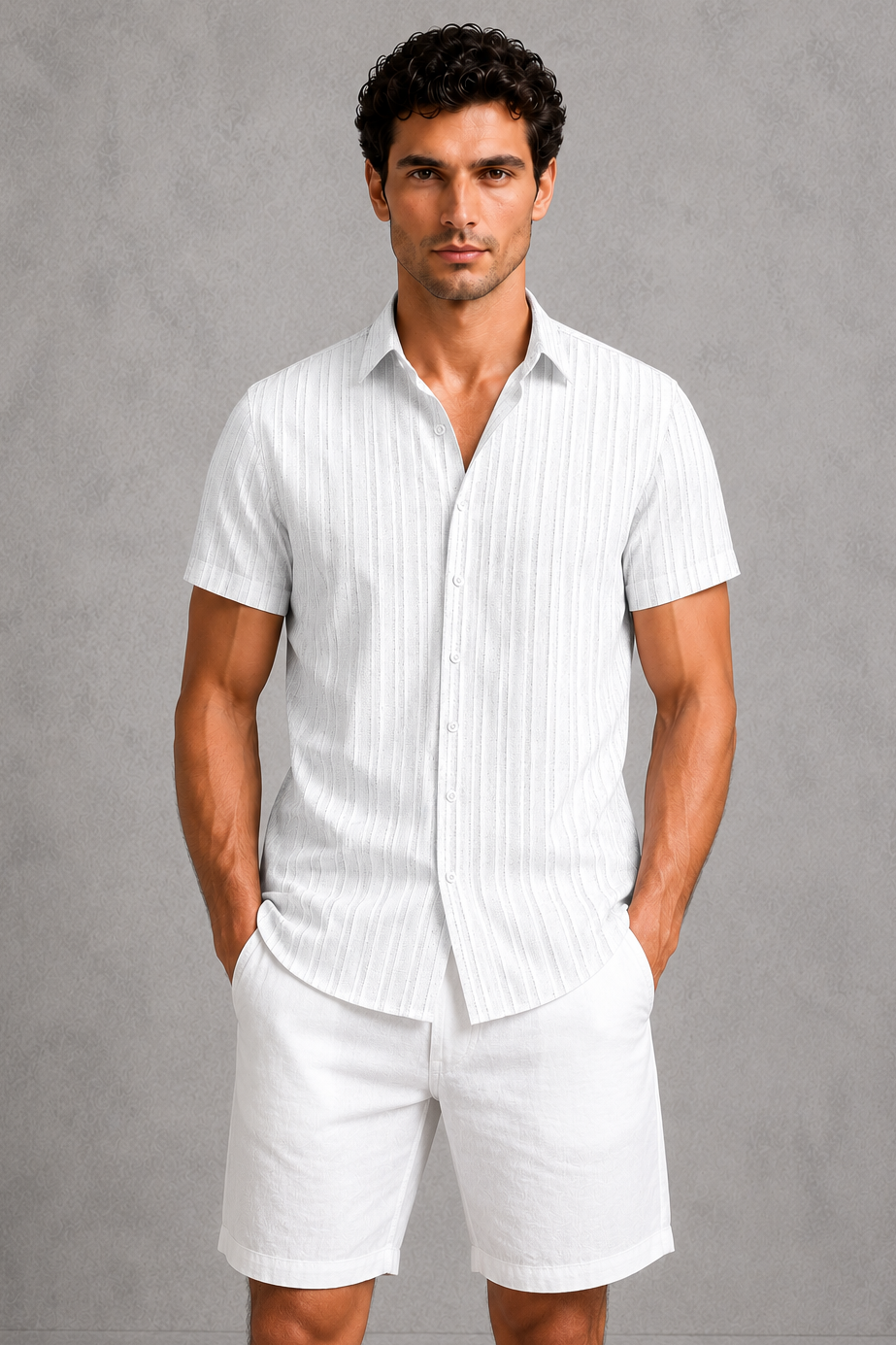 Men's Short Sleeve Button-Up Shirt – Casual Regular Fit