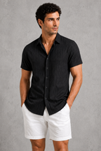 Men's Short Sleeve Button-Up Shirt – Casual Regular Fit