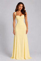 Women's Chiffon Maxi Dress – Lace-Up Formal Dress