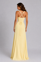 Women's Chiffon Maxi Dress – Lace-Up Formal Dress
